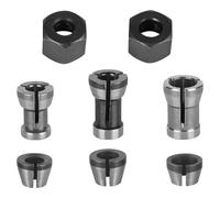 Oiieco 6PCS Router Collet Chuck Set, 6mm,6.35mm(1/4"), 8mm Steel Collet Adapter with 2 Nuts, Compatible with KATSU Routers and Selected Makita Trim Routers for Milling Cutter,Engraving,Wood Trimming
