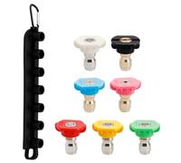 Oiieco 7-Orifice Heavy-Duty Pressure Washer Nozzles Kit with Colour-Coded Quick-Connect 1/4" Fitting for Car Washing, Patio Cleaning & Garden Use