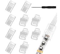 Oiieco 8mm 4 Pin LED Strip Connector, 10Pcs Wide Strip to Wire Quick Connectors for Waterproof or Non-Waterproof 8mm Wide RGB SMD 5050/3528 LED Light Strip [Energy Class A]