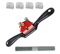 Oiieco Adjustable Spokeshave, 10 Inch Metal Blade Hand Tool Woodworking Spokeshaves Perfect for Wood Craft and Wood Craver with 4Pcs Replacement Blades, Woodworking Plane
