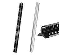Oiieco Architectural Scale Ruler 2Pcs, Aluminium Triangular Scale Ruler Metric with 6 Scales 1:20, 1:25, 1:50, 1:75, 1:100, 1:125, 12 Inch Professional Measuring Tool for Architects, Engineers & Stude