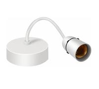 Oiieco E27 Screw Lamp Holder Ceiling Pendant Light Fitting, 8”(200mm) White Plastic Light Bulb Holder with Ceiling Rose for Kitchen, Living Room, Bedroom, Dining Room Lighting - Energy Class A