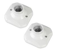 Oiieco E27 Screw Light Bulb Socket Holder, 2 PCS ES Lamp Holder Base Ceramic Ceiling Light Fitting for E27 Edison Screw Wall Socket Energy DIY Saving Lamps Bulb LED Lighting, AC 220-250V (White)