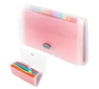 Oiieco Flashcard Organiser, A6 Expanding File Folder with 13 Pockets, Portable Accordion Receipt Organiser 10x5 Inches, Expandable Flash Card Holder with Index Labels for Bills, Coupons & Study Cards
