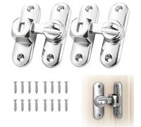 Oiieco Flip Sliding Barn Door Lock, 2Pcs 90/180 Degree Security Door Lock with Screws Small Gate Latches Hardware for Barn, Garden, Bathroom, Cabinet, Window, Pet House