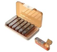 Oiieco Monthly Pill Box Organiser, 7 Day Pill Organiser 3 Times a Day with 21 Compartments, BPA-Free Pill Dispenser with Silicone Seal Ring, Weekly Tablet Box for Vitamins, Fish Oil & Supplements