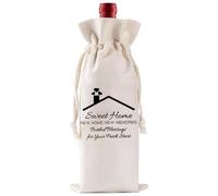 Oiieco New Home Wine Gift Bag,Reusable Drawstring Bottle Bag for Wine,House Warming Gifts New Home,Perfect Housewarming Gift for Couples,Friends,Family (Style1)
