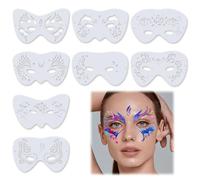 Oiieco Pack of 8 children's make-up stencils, children's make-up set, face painting, reusable stencils, eye tattoo stencils, face paint stencils, face paint stencils