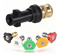 Oiieco Pressure Washer Accessories for for Karcher K2 K3 K4 K5 K6 K7, 1/4'' Quick Connect Female Fitting Includes 5 Power Nozzle Tips Multiple Degree, Pressure Washer Adapter Kit
