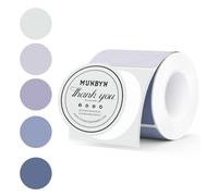 Oiieco Round Thermal Labels 50mm 140 Labels Circle Sticker Roll, Waterproof Self Adhesive Thermal Printer Labels Multi Colour for Thanks Card,Logo Name,Address,QR Code (Blue)