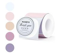 Oiieco Round Thermal Labels 50mm 140 Labels Circle Sticker Roll, Waterproof Self Adhesive Thermal Printer Labels Multi Colour for Thanks Card,Logo Name,Address,QR Code