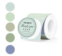 Oiieco Round Thermal Labels 50mm 140 Labels Circle Sticker Roll, Waterproof Self Adhesive Thermal Printer Labels Multi Colour for Thanks Card,Logo Name,Address,QR Code (Green)