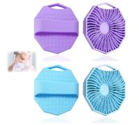 Oiieco Silicone Body Scrubber - 2 Pack Exfoliating Handheld Brushes Body Back Loofah Scrubber for All Skin Type, Antimicrobial Exfoliating Handheld Brushes with Skin Cleansing Massager Gentle