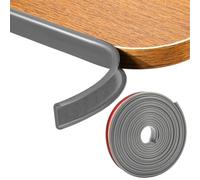 Oiieco U-Shape Furniture Edge Banding Self Adhesive TPE Flexible Edge Protector, Tape Edge Guards Edging Trim for Countertop Cabinet Shelf Restoration 15mm*5m - Gray