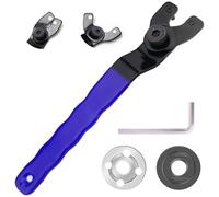 Oiieco Universal Angle Grinder Adjustable Spanner Key- 8-48mm Pin Spanner Wrench Lock-Nut Grinder Wrench with Non-Slip Plastic Coated Grip and Allen Key Fitting Part Flange Home Spanner Wrenches