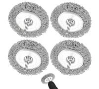 Oiieco Wire Brush for Drill, 4 Pcs 100mm Rotary Steel Wire Wheel Brush Set, Crimped Carbon Steel Cup Brushes with 6mm Shank for Rust Removal, Paint Stripping & Weld Cleaning - Drill Brush Attachments