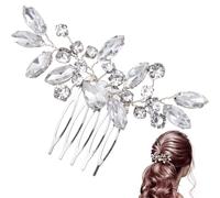 OIIKI 1 PCS Silver Rhinestone Hair Comb, Clear Rhinestones Metal Bridal Hair Comb, Wedding Crystal Hair Accessories for Women, Brides for Christmas, Parties, Prom, Dance