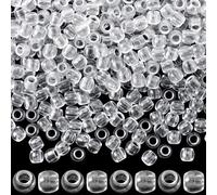 OIIKI 150pcs Clear Large Hole Hair Beads, Plastic Pony Beads for Hair Braids, Bracelets, Necklaces, DIY Crafts- 10 x 12 mm