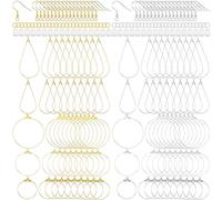 OIIKI 700pcs Hypoallergenic Earring Making Kit, Gold/Silver Plated Earring Hooks, Earring Beading Hoop, Clear Rubber Earring Backs, Jump Rings for DIY Jewelry Making, Earring Making Supplies