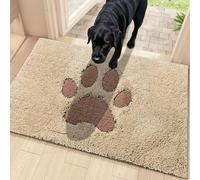Oiilores Dirt Trapper Door Mat Indoor 50 x 80 cm, Non-Slip Washable Rug, Low-Profile Inside Doormats for Entryway, Super Absorbent Dog Mats for Muddy Paws, Beige