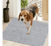 Oiilores Dirt Trapper Door Mat Indoor 50 x 80 cm, Washable Entry Rug, Inside Doormats for Entryway, Non-Slip, Super Absorbent Dog Mats for Muddy Paws, Pets, Light Grey-Dark Grey