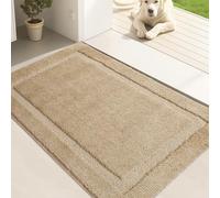 Oiilores Dirt Trapper Door Mat Indoor 60 x 90 cm, Washable Entry Rug, Inside Doormats for Entryway, Non-Slip, Low-Profile, Super Absorbent Dog Mats for Muddy Paws, Pets, Beige
