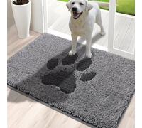 Oiilores Dirt Trapper Door Mat Indoor 80 x 120 cm, Non-Slip Washable Rug, Low-Profile Inside Doormats for Entryway, Super Absorbent Dog Mats for Muddy Paws, Grey