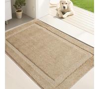 Oiilores Dirt Trapper Door Mat Indoor 85 x 150 cm, Washable Entry Rug, Inside Doormats for Entryway, Non-Slip, Low-Profile, Super Absorbent Dog Mats for Muddy Paws, Pets, Beige