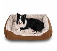 Oiilores Extra Large Dog Sofa Bed Washable, Soft Plush Calming Beds with Non-Slip Bottom - Anti-Anxiety Rectangle Mat for Giant Dogs (105 x 85 cm, Brown)