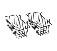 Oiiwowi 2 Pack Wall Grid Panel Hanging Wire Basket, Grid Storage Basket, Mounted Display Shelves for Kitchen, Home