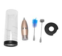 Oiiwowi Hand-Held Milk Frother,Double-Layer Milk Foam with Stainless Steel Whisk Glass Cup&Cleaning Brush