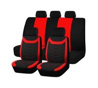 OIJJSNX Car Seat Covers For Most Car SUV Truck Accessories Interior With Airbag Compatible Universal Size Concave Embroiry Seat Covers Fit(Red)