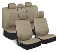 OIJJSNX Car Seat Covers Seat Covers Full Set In Solid Beige - Front And Rear Split Bench Seat Easy To Install For Auto Trucks Van SUV Car(Charcoal Gray)