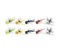 Oikabio 10 Pieces Fly Poppers, Lures, Bass, Type, Blue, Trout, Salmon, Perch, Flies Steel Head