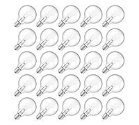 Oikabio 25Pcs G40 Replacement Light Bulbs E12 Candelabra Screw Base LED Globe Bulbs for Indoor Outdoor Warm White