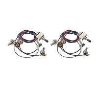 Oikabio 2X Lp Electric Guitar Pickups Wiring Harness Kit 2T2V 500K Pots 3 Way Switch with Cap