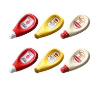 Oikabio 6 Pcs Ceramic Extruded Tomato Sauce Bottle Shape Dish Soy Sauce Plate Ketchup Mayonnaise Mustard Seasoning Dish - S