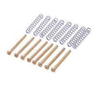 Oikabio 8 Pcs M2.5x32MM Electric Guitar Humbucker Pickups Adjust Height Screw and Spring - Pitch 0.4mm - gold