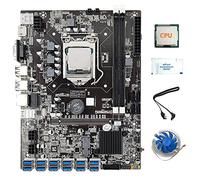 Oikabio B75 12 Card BTC Mining Motherboard CPU+Fan+Thermal Grease+SATA Cable 12 USB3.0 to PCIE GPU Slot LGA1155 DDR3 RAM SATA3.0