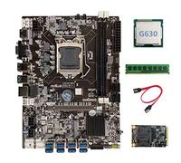 Oikabio B75 BTC Mining Motherboard+G630 CPU+DDR3 4GB 1600Mhz RAM+128G SSD+SATA Cable LGA1155 8XPCIE to USB B75 BTC Motherboard