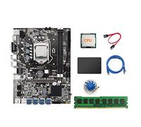 Oikabio B75 Mining Motherboard CPU+Fan+4G DDR3 RAM+120G SSD+SATA Cable+RJ45 Network Cable 8 USB3.0(PCIE1X) LGA1155 DDR3 SATA3.0