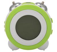 Oikabio Digital With Nightlight,2 Alarms,Optional Weekday Mode, Snooze Fuction,Super Loud and Heavy Sleepers（Green+White）