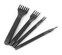 Oikabio DIY Diamond Lacing Stitching Chisel Set Leather Craft Kits, Leather Craft Tooth Punching Tool 4mm 1/2/4/6