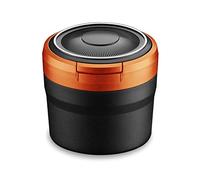 Oikabio Portable Ashtray with LED Light Auto Cup Holder Ash Tray for Car Smokeless Ashtrays Car Accessories,Black+Orange