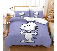 Oikabio Snoopy Duvet Cover 3D Die Beauty Pattern Printed Bedding Cartoon Duvet Cover with Zipper Closure for Home Decro, Soft Microfiber Bedding Set King（220x240cm）