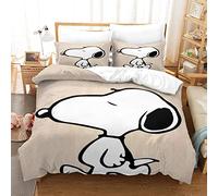 Oikabio Snoopy Duvet Cover, Cartoon Quilt Cover with Pillow Cover, Bedding Set, Double（200x200cm）