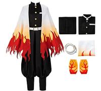 Oikawa Rengoku Cosplay Costume Rengoku Outfits Anime Uniform Kimono Full Set with Wig (S, Rengoku)