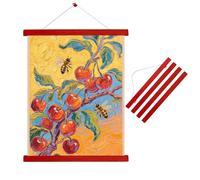 OikoAeueu A3 Red Wooden Poster Hanger Frame Magnetic Canvas Hanger Kit for Large Wall Art, Custom Posters & Prints