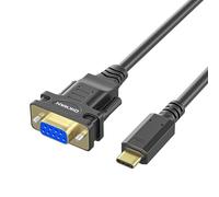 OIKWAN USB-C to Serial Adapter, 6FT RS232 DB9 Female Converter Cable, FTDI Chip, Compatible with Windows, Mac, Linux, Type C Device, Industrial Applications, Data Communication