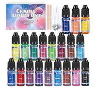 Oil-Based Candle Color Dye Non-Toxic Non-Irritating 20 Colors for DIY Candle Making Supplies - Vibrant Concentrated Candle Coloring for Soy Wax Dyes, Beeswax, Gel Wax, Paraffin Wax, Candle Making Kit